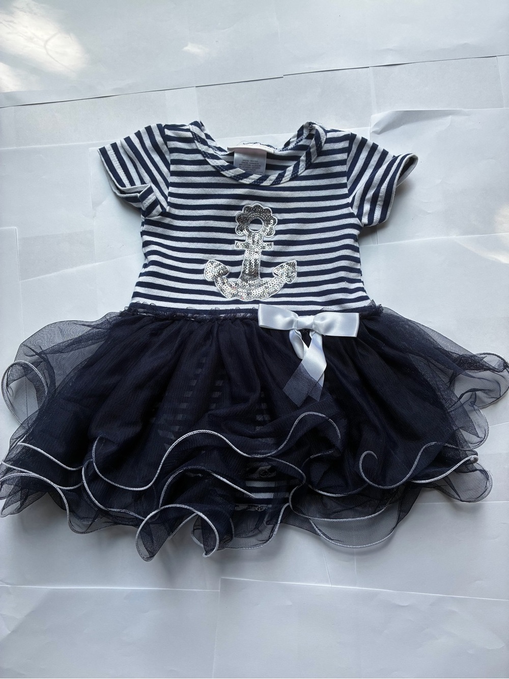 Bonnie Baby Navy and White Striped Dress